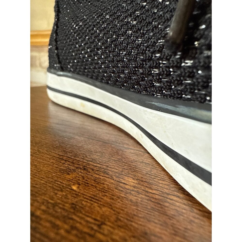 G Los Angeles Black Textured High-Top Sneakers With Side Zipper & Laces - Picture 12 of 16